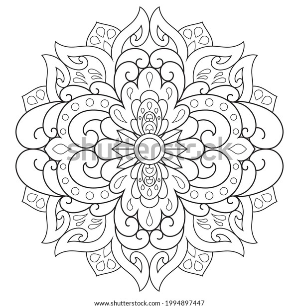 Mandala Flower Adult Coloring Book Stock Vector Royalty Free 1994897447 Shutterstock