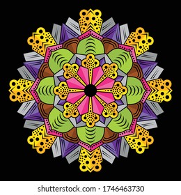 Mandala flower. Antique decorative elements. Oriental pattern, vector illustration. Islam, Arabic, Indian, Moroccan, Spanish, Turkish, Pakistani, Chinese, mystical, ottoman motifs. Coloring book page,