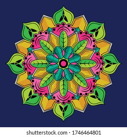 Mandala flower. Antique decorative elements. Oriental pattern, vector illustration. Islam, Arabic, Indian, Moroccan, Spanish, Turkish, Pakistani, Chinese, mystical, ottoman motifs. Coloring book page,