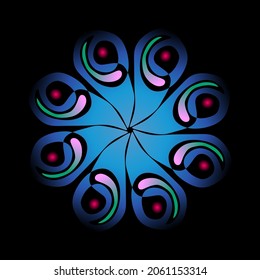 
flor mandala. Elementos decorativos antiguos. color de gradiente. Motivos islámicos, árabes, indios, otomanos.