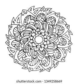 Mandala flower in arabic style. For print, decoration, tattoo. Vector illustration.