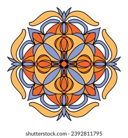 Mandala Flower Art Eight, with comfortable colors, good for graphic design and decorative resources