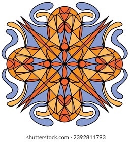 Mandala Flower Art Four, with comfortable colors, good for graphic design and decorative resources