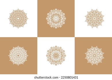 Diseño de fondo del logotipo de arte de las flores de Mandala