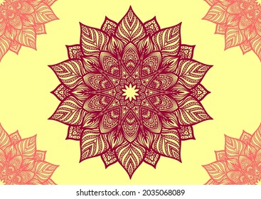Mandala flower background template for cover, banner, book, wall art. Vector graphic Eps 10. Isolated object. 