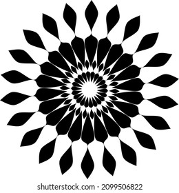 mandala flower black and white 