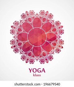 Mandala / Flower circle design background with lace ornament 