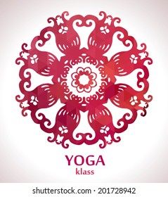 Mandala / Flower circle design background with lace ornament