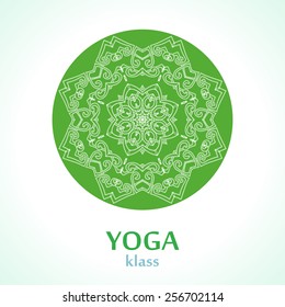 Mandala / Flower circle design background with lace ornament 