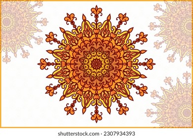 Mandala flower circle round vector shapes abstract ethnic colorful symbol design template.
