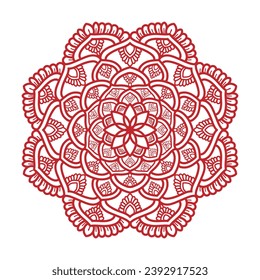 Mandala flower Circular pattern for spiritual decoration, Henna, Mehndi, tattoo, decoration. Decorative ornament in ethnic oriental style. Coloring book page.