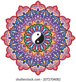 Mandala flower color vector image.