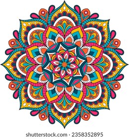 Mandala flower color vector image.