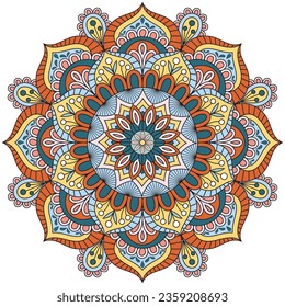 Mandala flower color vector image.