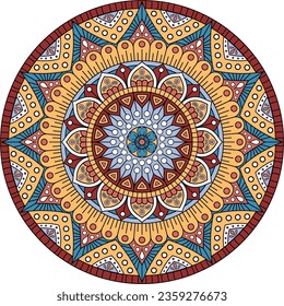 Mandala flower color vector image.