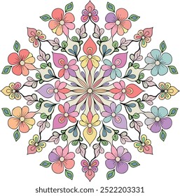 Mandala flower color vector image