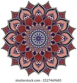 Mandala Blume Farbe Vektorbild.