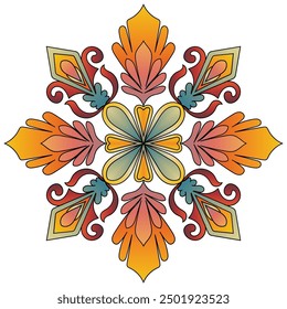 Mandala flower colorful abstract for graphic elements