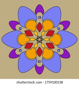 mandala flower colorful sharp design 