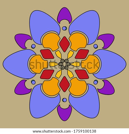 mandala flower colorful sharp design 