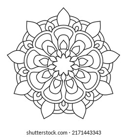 Mandala flower for coloring page