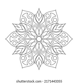 Mandala flower for coloring page