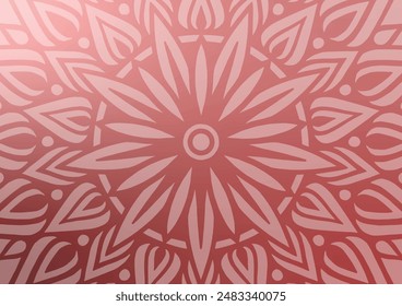 Mandala flor lindo patrón de fondo rosa suave. Ilustración vectorial.