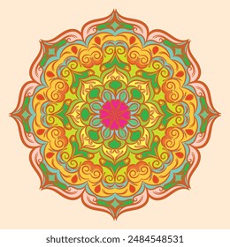 Mandala Flower decoration, decorative elements, Oriental pattern