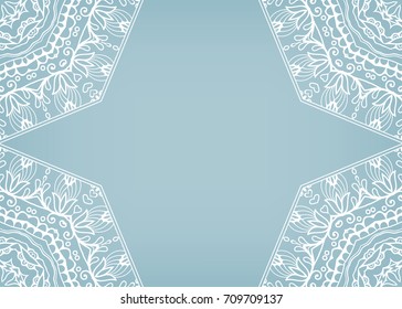 Mandala flower decoration, doodle round ornament, isolated design element on a white background. Vector geometric floral pattern. Tribal ethnic arabic, indian, turkish motif. Colorful abstract art
