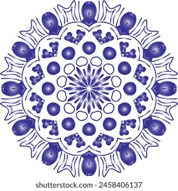 Decoración de flores de Mandala, motivos orientales, elementos de diseño aislados. Decoración de estilo Zentangle para la página de libro de colorear. Mandala étnica tribal floral redondo