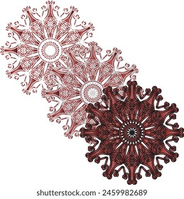 Mandala Blumendekor, orientalisches Muster, isoliertes Design-Element. Zentangle Stil Dekor für Malerei Buch Seite. Stammeszugehörigkeit Blumen Mandala Runde