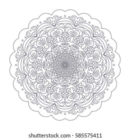 Mandala flower. Decorative elements of decoration. Ideal for coloring book page template