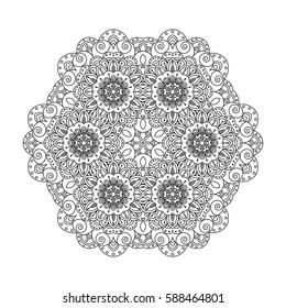 Mandala flower. Decorative elements of decoration. Ideal for coloring book page template