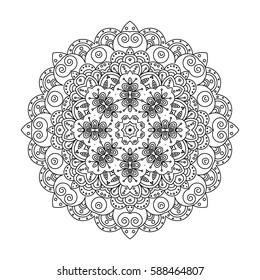 Mandala flower. Decorative elements of decoration. Ideal for coloring book page template