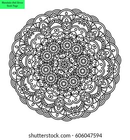 Mandala flower. Decorative elements of decoration. Ideal for coloring book page template.