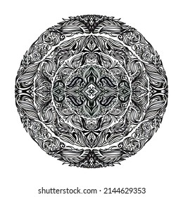 Mandala flower decorative elements vintage oriental pattern vector illustration or coloring book page pattern.