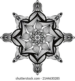 Mandala flower decorative elements vintage oriental pattern vector illustration or coloring book page pattern.