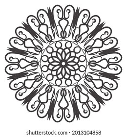 Mandala flower decorative ornament in ethnic oriental style doodle ornament outline hand draw