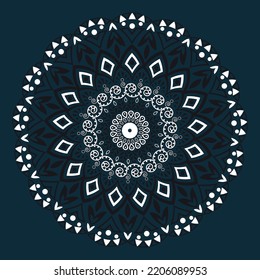 diseño de flores de mandala diseño blanco negro