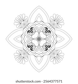 
A Mandala Flower design features intricate, symmetrical patterns radiating from a central point, creating a harmonious blend of geometric and organic elements