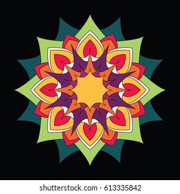 Mandala flower design for invitations and prints