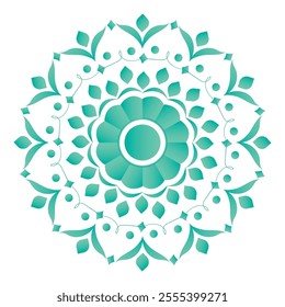  A mandala flower design isolated on white background vector set