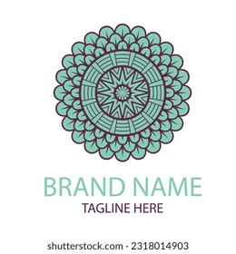 Mandala flower design logo for brand