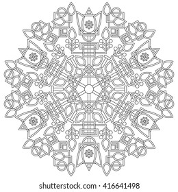 Mandala with a flower and geometric shapes for your design and children's creativity.