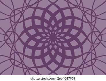 Mandala flower geometry purple pattern background. vector illustration 