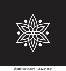   mandala flower icon Logo design Template Illustration Stock Vector