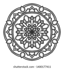 mandala flower illustration design vector