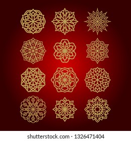 mandala flower illustration vector on pack