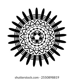 Mandala flower isolated on white background, flowers for meditation, decorative ornaments in ethnic oriental style, mandala coloring pages for Adults and Kids simple mandalas artwork vector