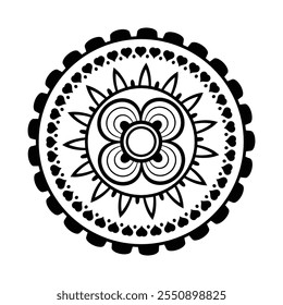 Mandala flower isolated on white background, flowers for meditation, decorative ornaments in ethnic oriental style, mandala coloring pages for Adults and Kids simple mandalas artwork vector